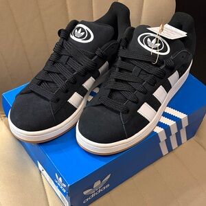 Adidas Campus Black Sneakers with White Stripes
